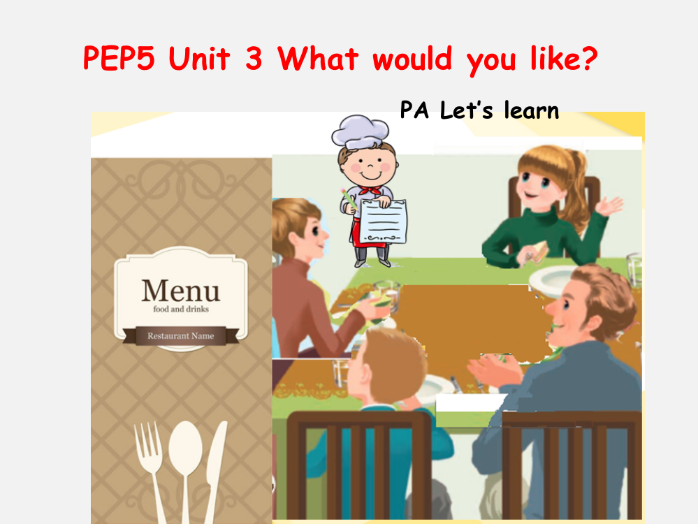 【人教版】pep五年级上册：Unit3WhatwouldyoulikeALet’slearn课件