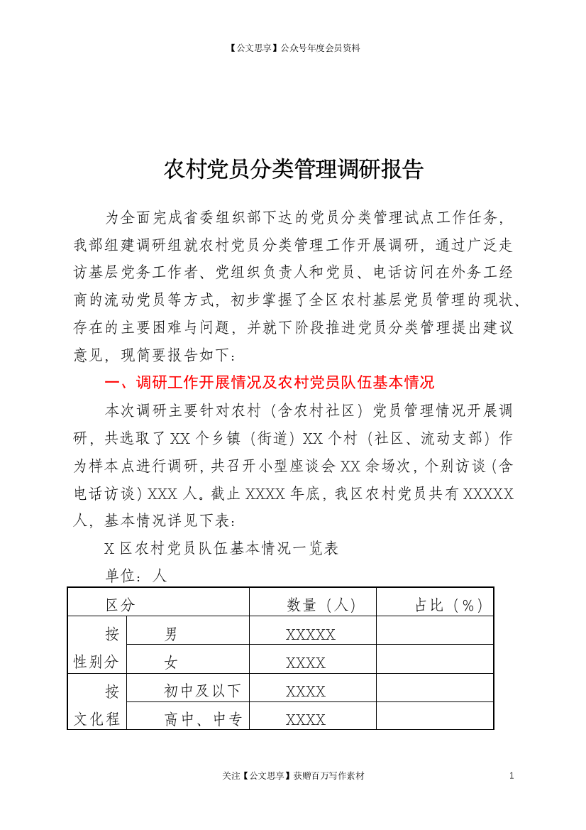 22072【农村党员分类管理调研报告