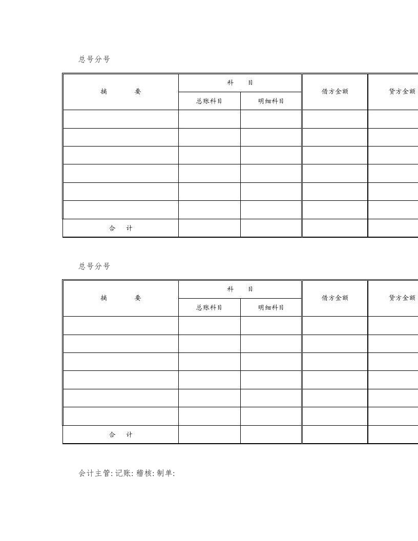 Excel表格会计记账凭证模板