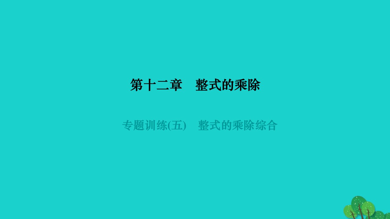 2022八年级数学上册第十二章整式的乘除专题训练五整式的乘除综合作业课件新版华东师大版