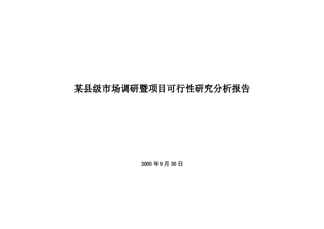 某县级市场调研暨项目可行性研究分析