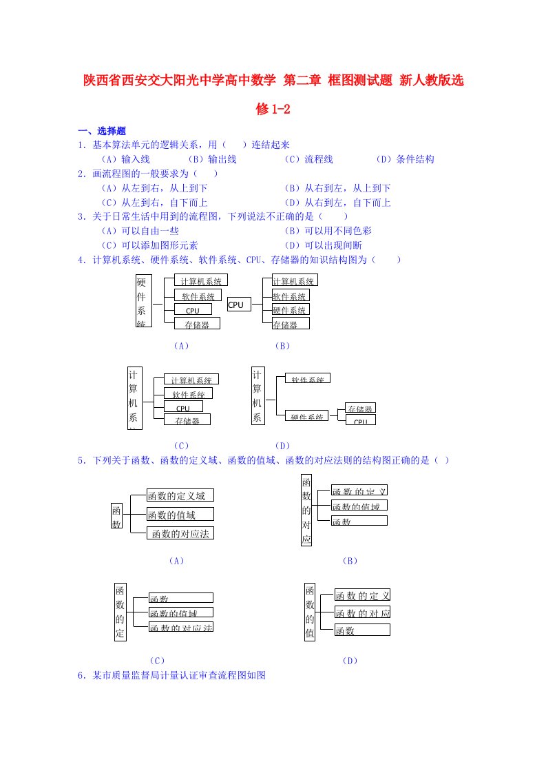 陕西省西安交大阳光中学高中数学