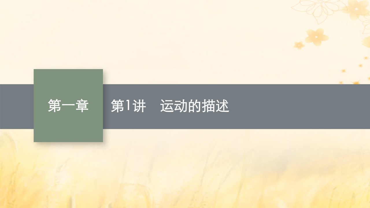 适用于新教材2024版高考物理一轮总复习第1章运动的描述匀变速直线运动的研究第1讲运动的描述课件