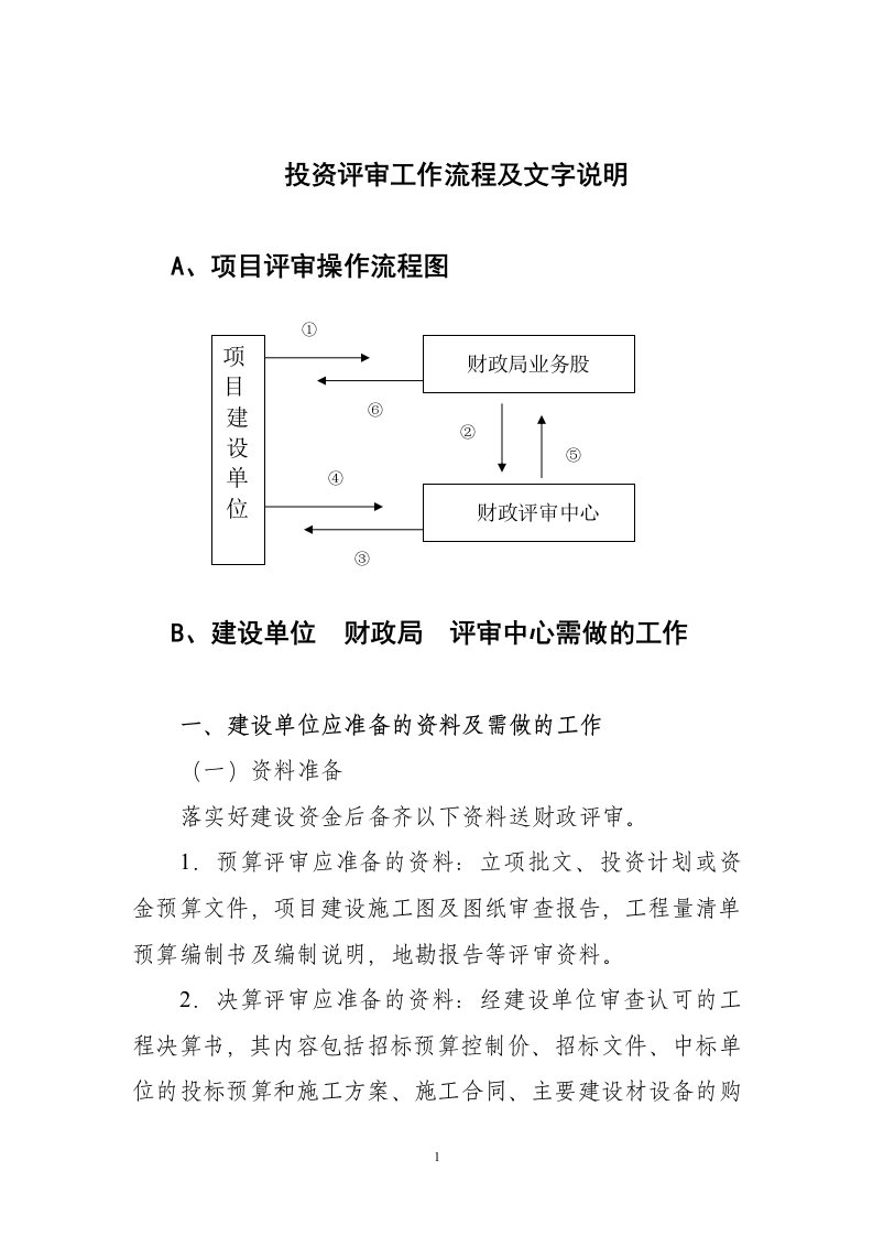 投资评审工作流程及文字说明