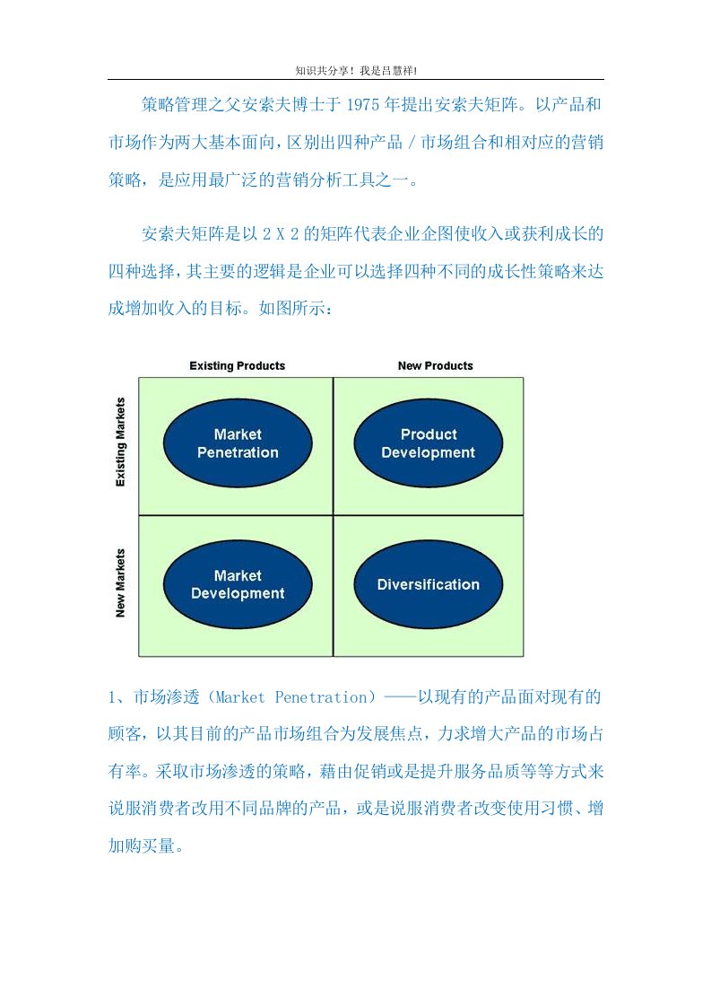 分析工具LV19安索夫矩阵