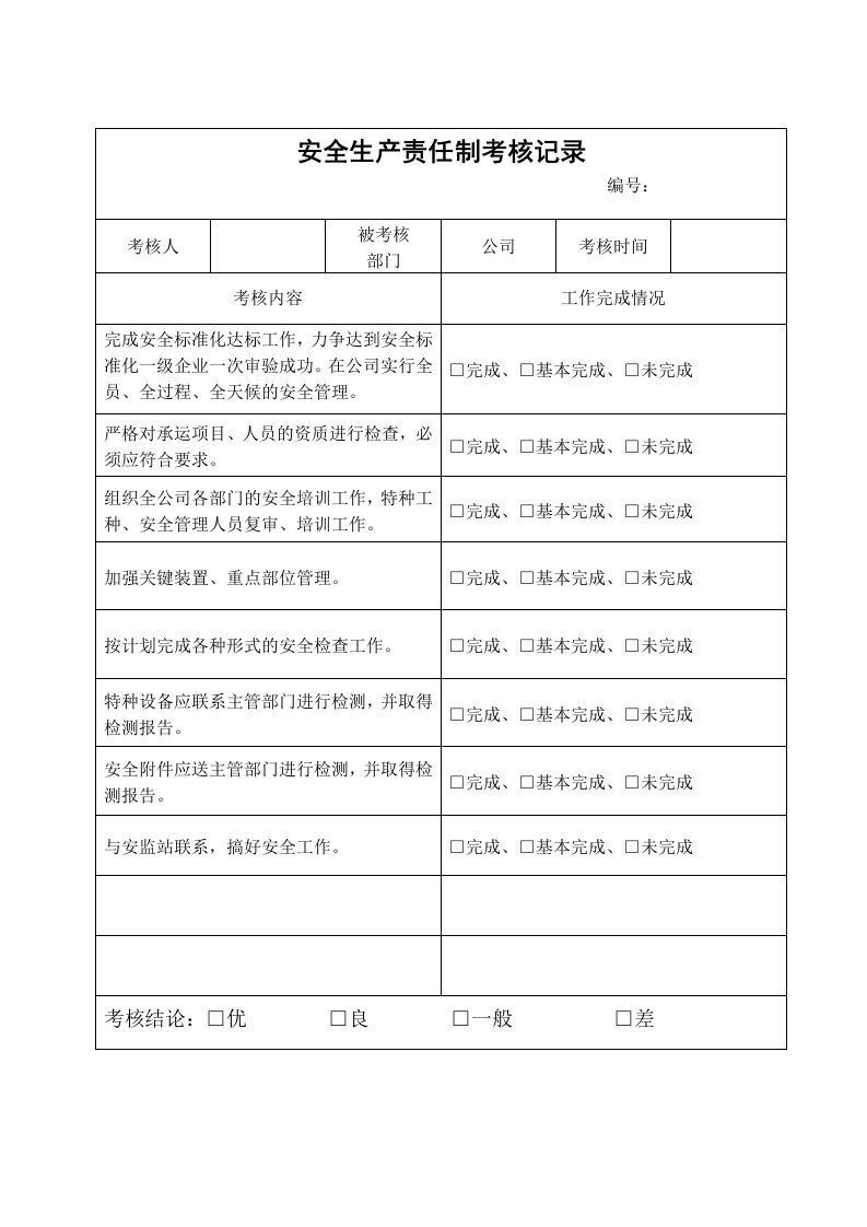 精品文档-7安全考核记录