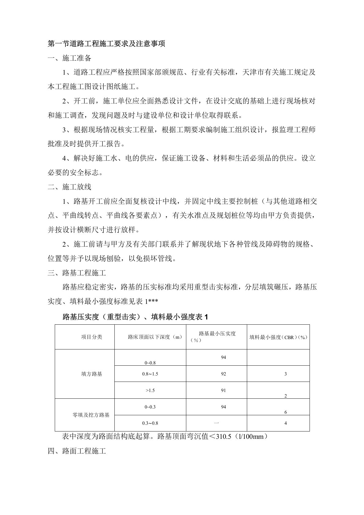 道路工程施工要求及注意事项