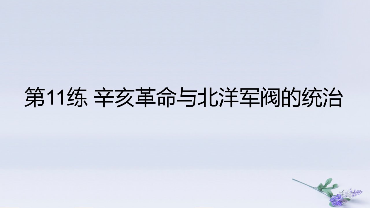 2025版高考历史一轮复习真题精练专题五晚清至民国初期的内忧外患与救亡图存第11练辛亥革命与北洋军阀的统治课件