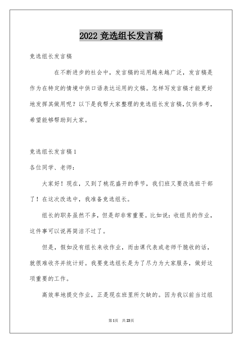 2022竞选组长发言稿_10