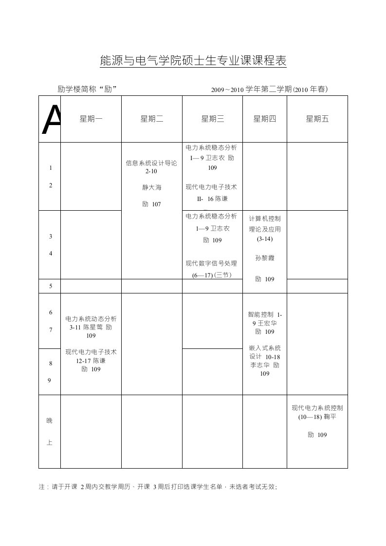 河海大学研究生课程表