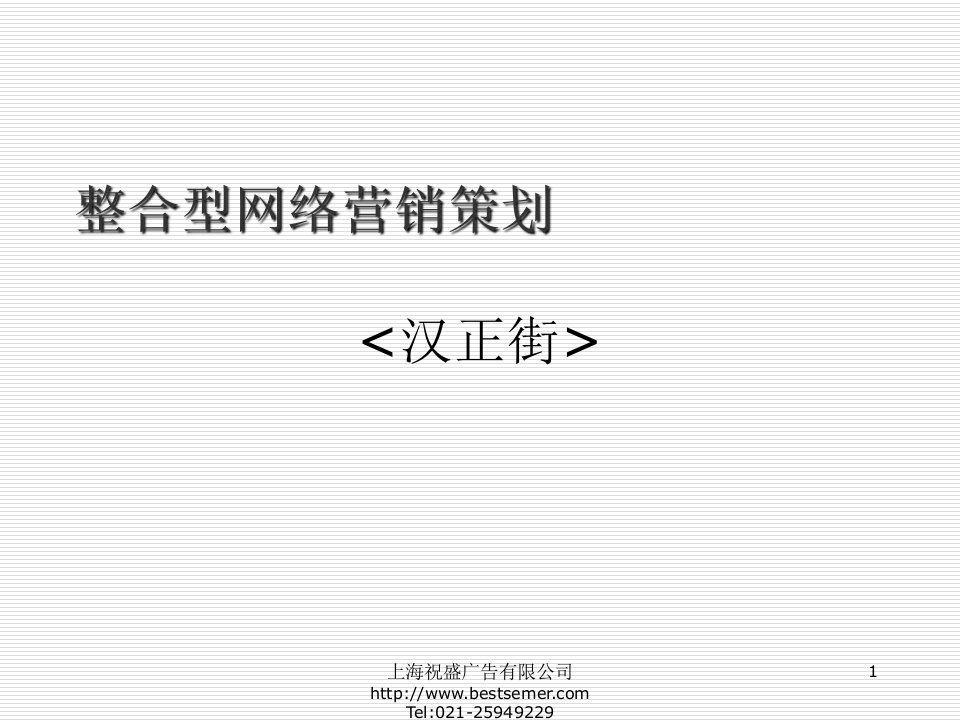 推荐-汉正街网络营销整合推广策划书