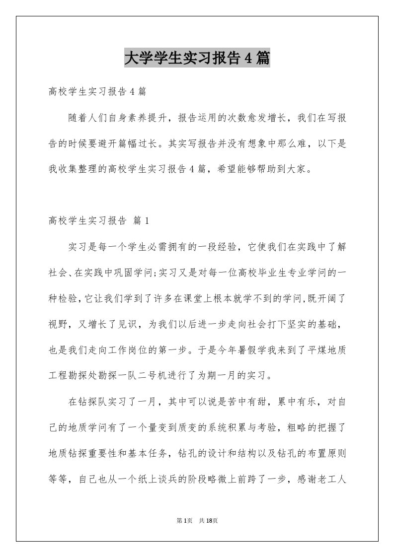 大学学生实习报告4篇例文4