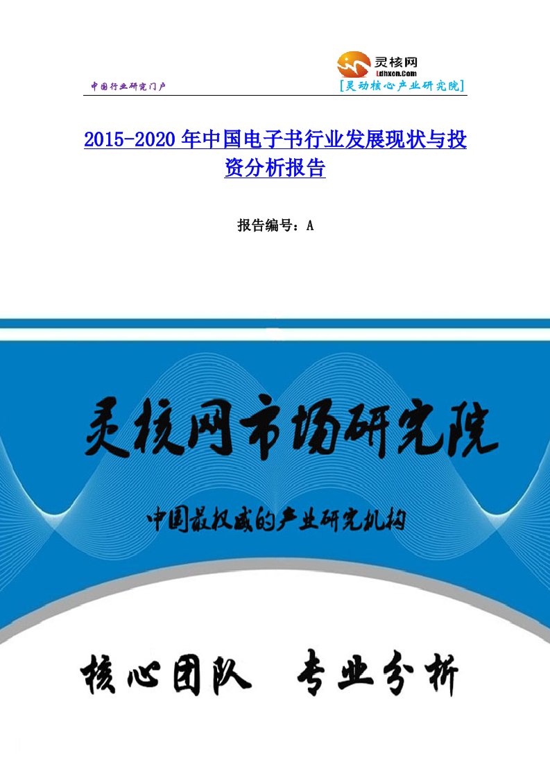 中国电子书行业市场分析与发展趋势研究报告灵核网