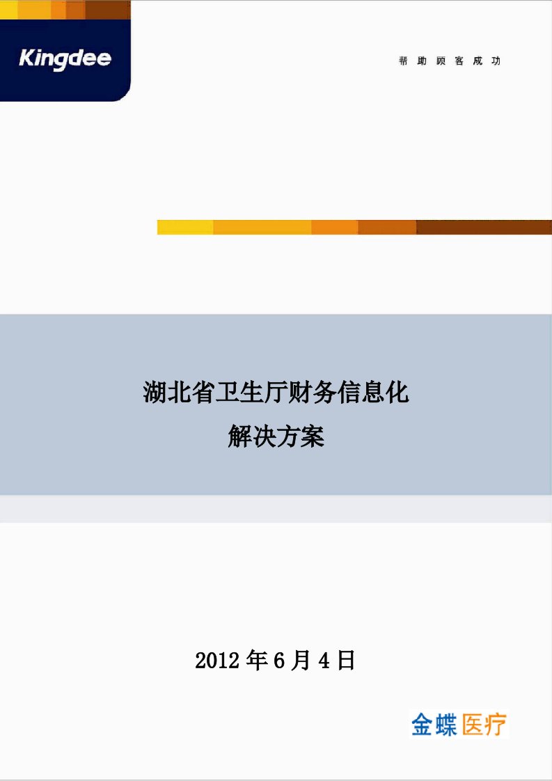 湖北省卫生厅财务信息化成本、预算、直报系统方案