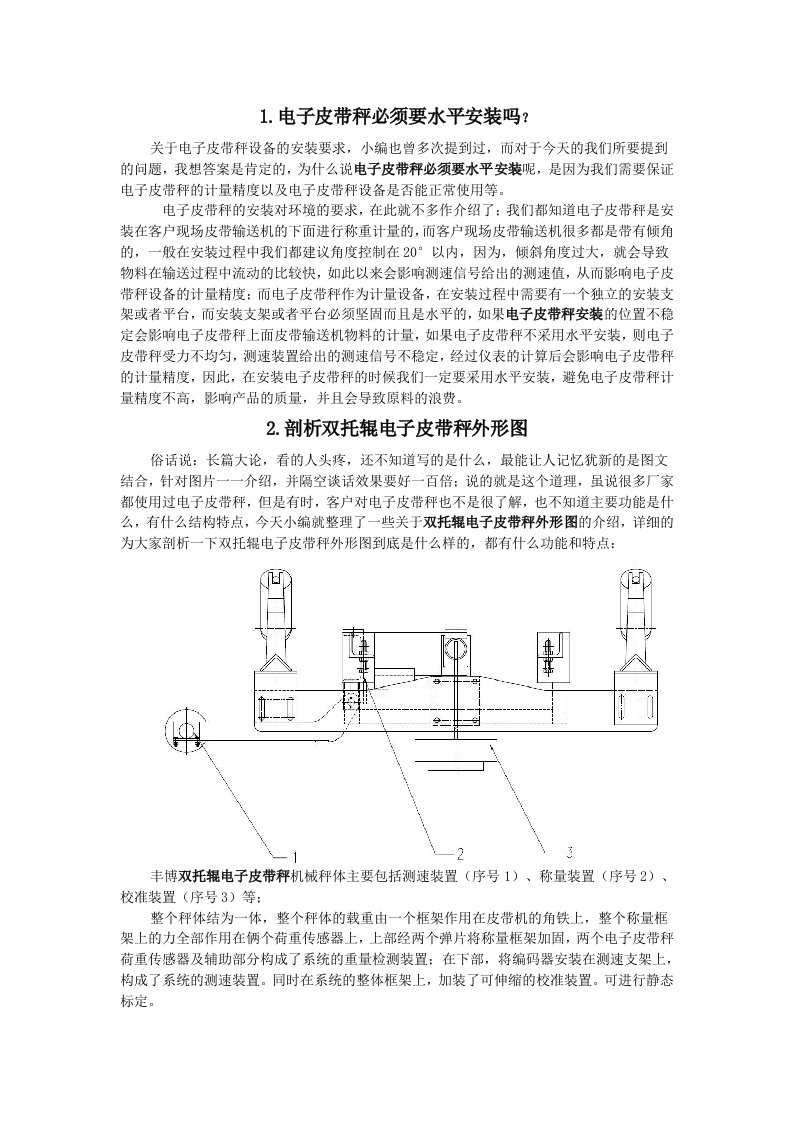 电子行业-电子皮带秤必须要水平安装吗