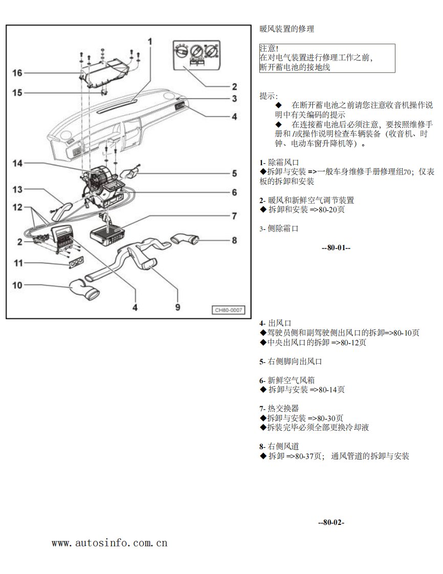 上海大众桑塔纳3000汽车维修手册-通风空调系统