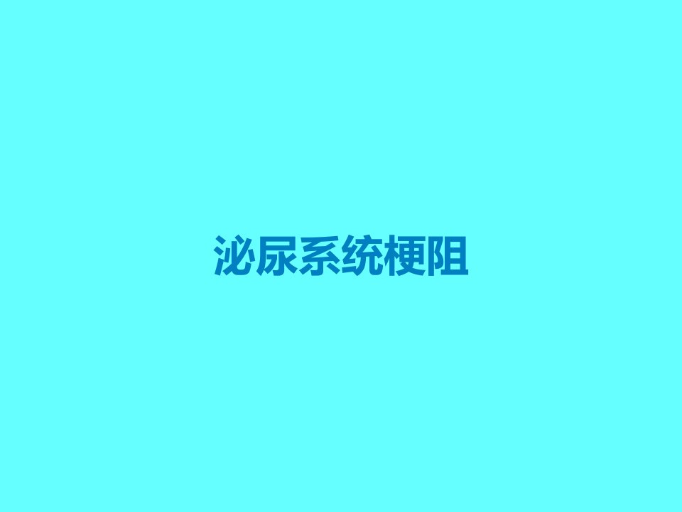 泌尿系统梗阻课件