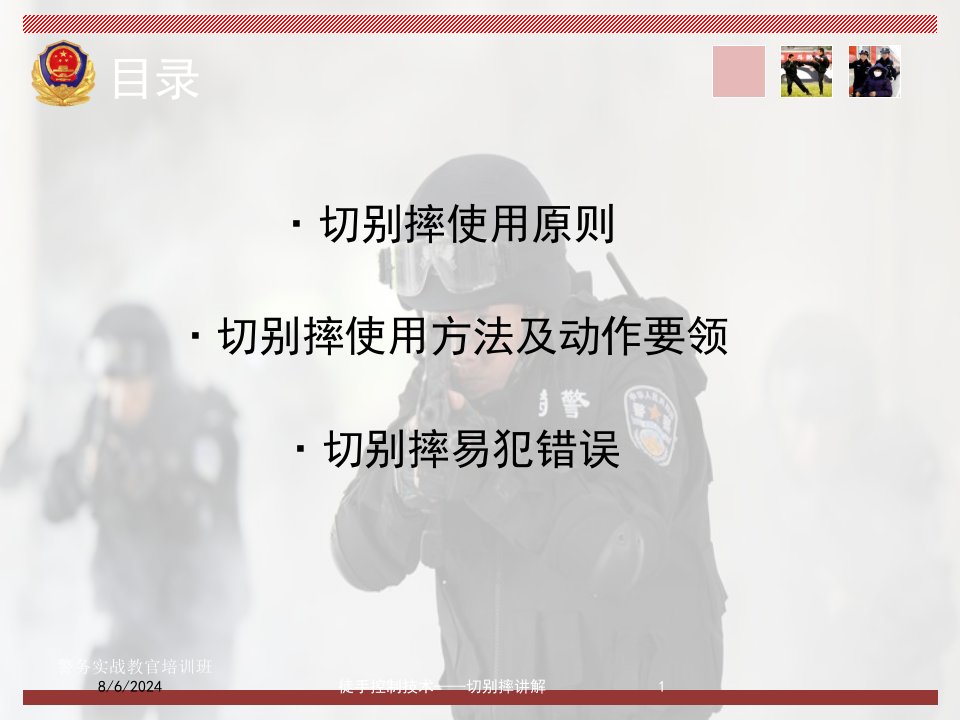 2021年度徒手控制技术——切别摔讲解讲义