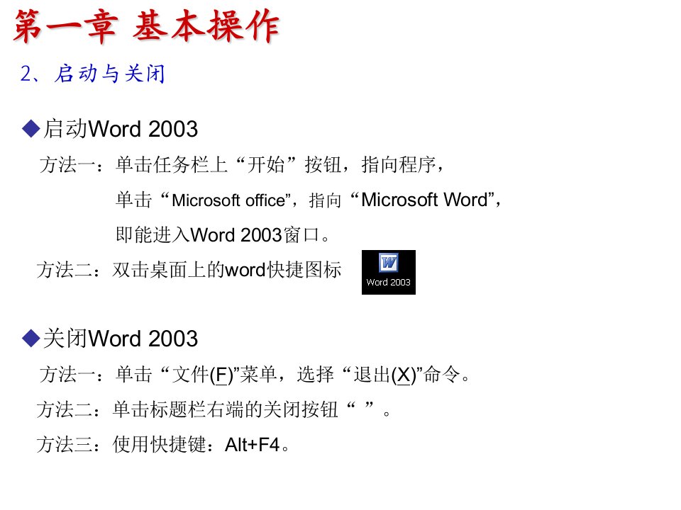 word基本操作演示文稿课件