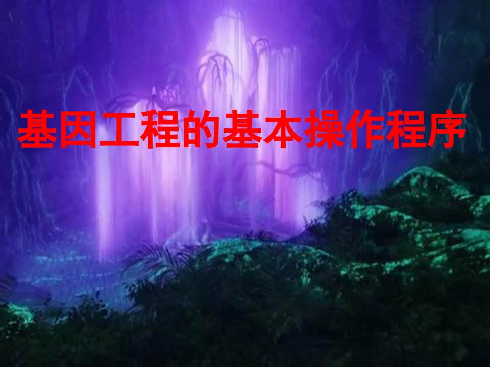 2020_2021学年高中生物专题1基因工程2基因工程的基本操作程序课件1新人教版选修3