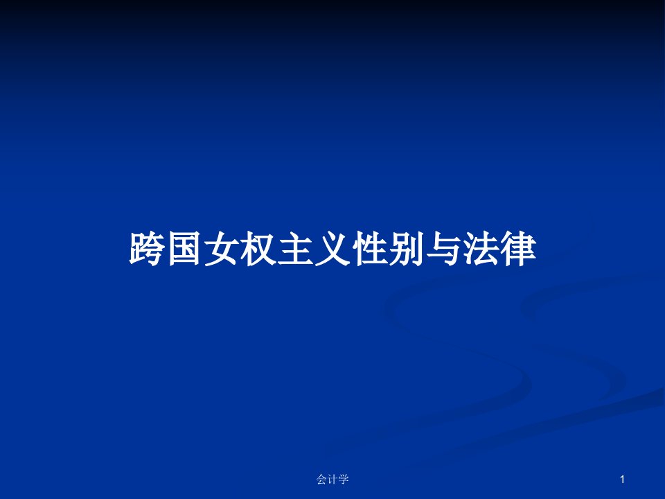 跨国女权主义性别与法律PPT学习教案