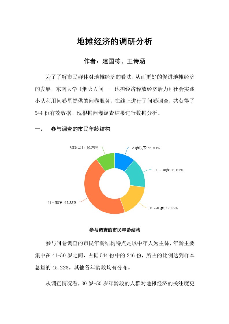 地摊经济调查问卷数据分析