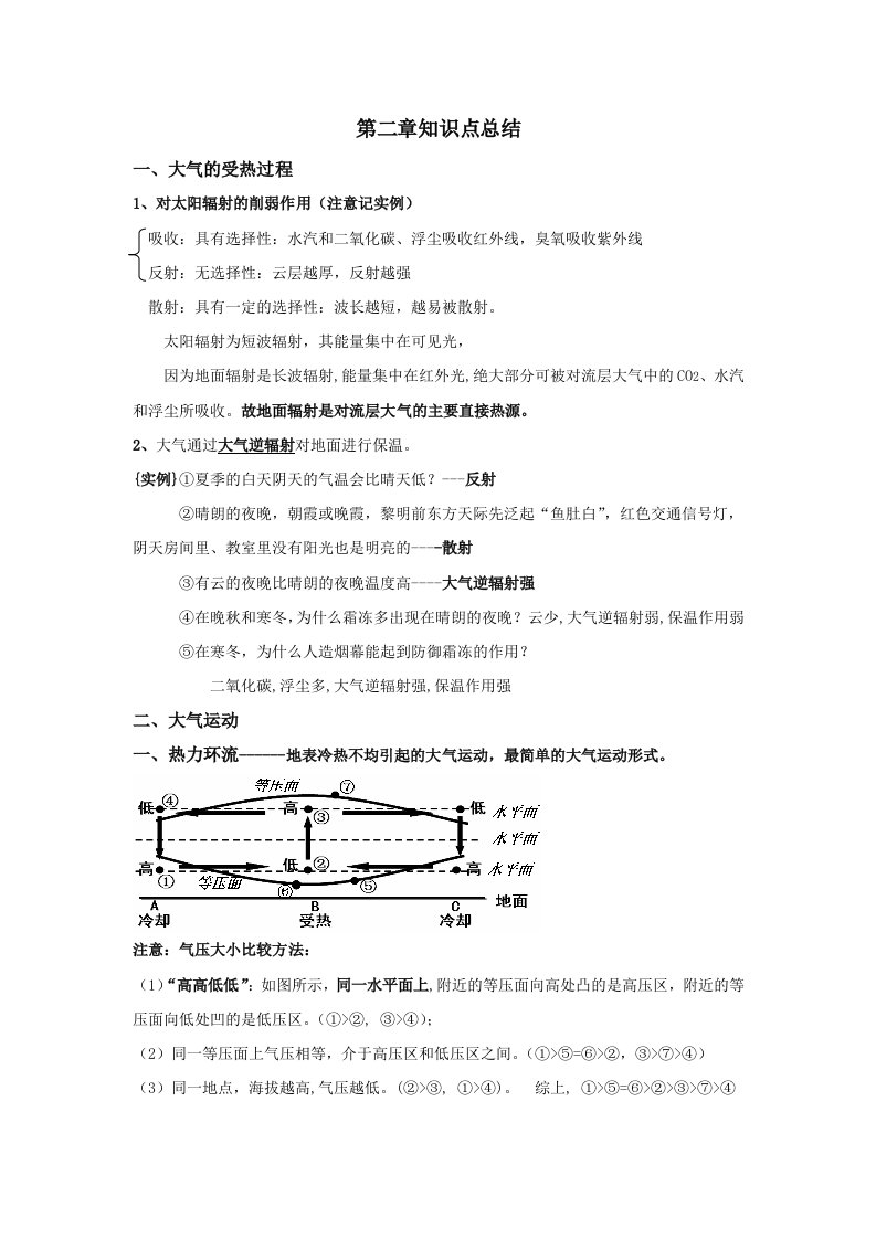 高中地理必修一第二章知识点总结