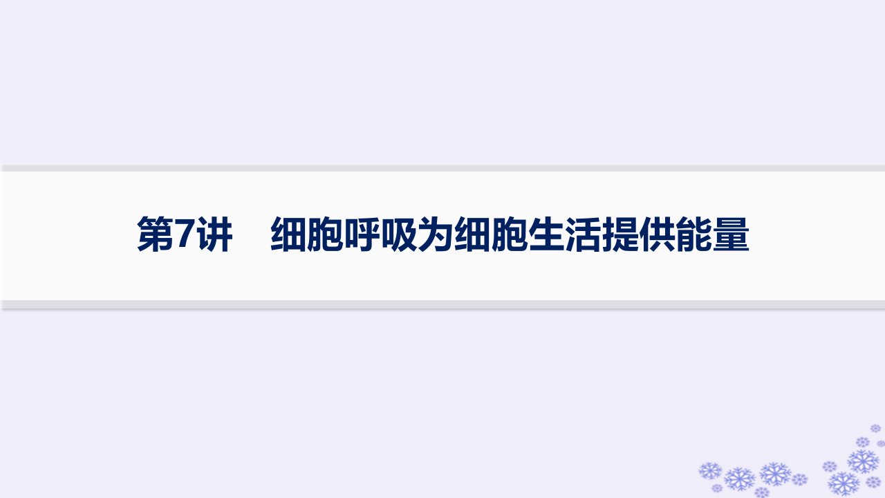 适用于新高考新教材浙江专版2025届高考生物一轮总复习第2单元细胞的代谢第7讲细胞呼吸为细胞生活提供能量课件浙科版