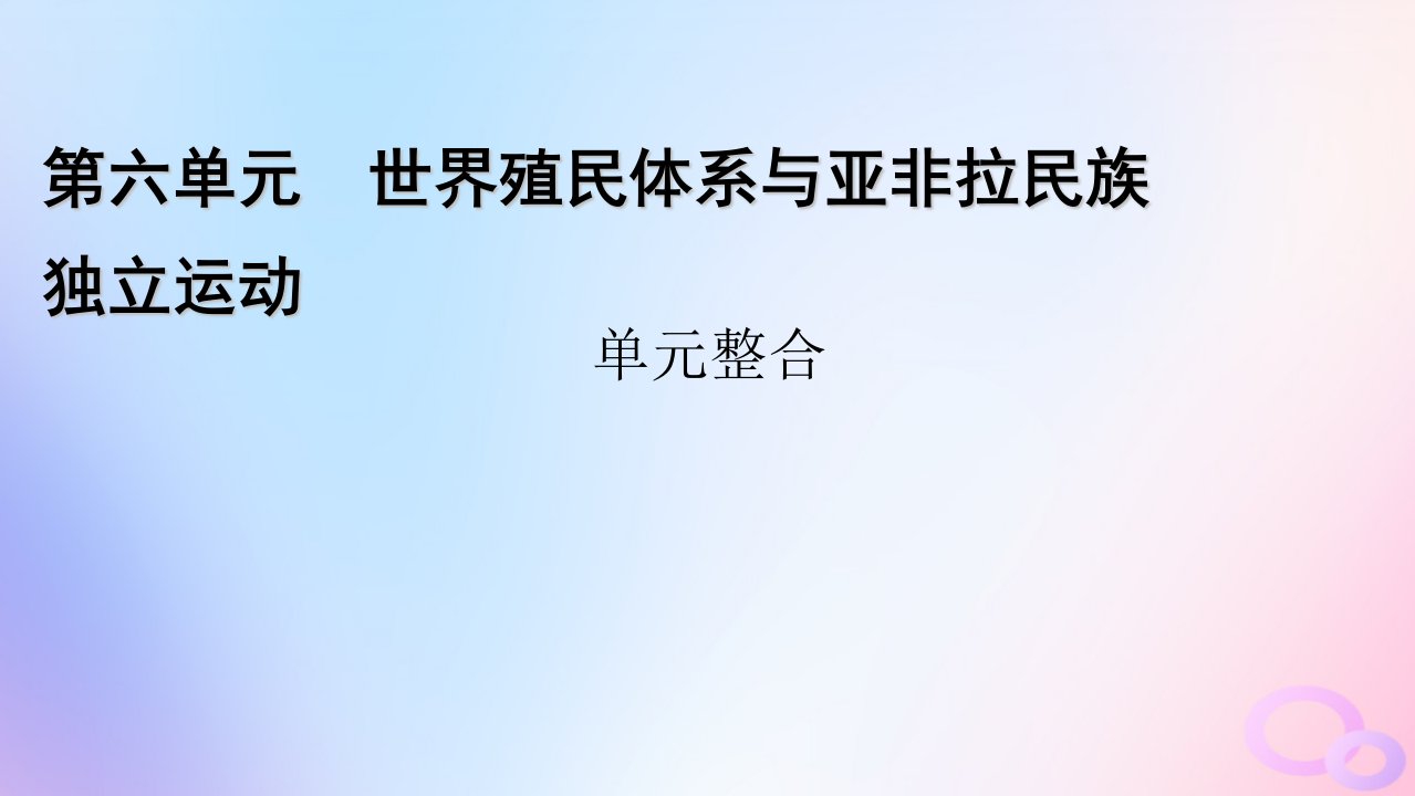 新教材适用2023_2024学年高中历史第6单元世界殖民体系与亚非拉民族独立运动单元整合课件部编版必修中外历史纲要下