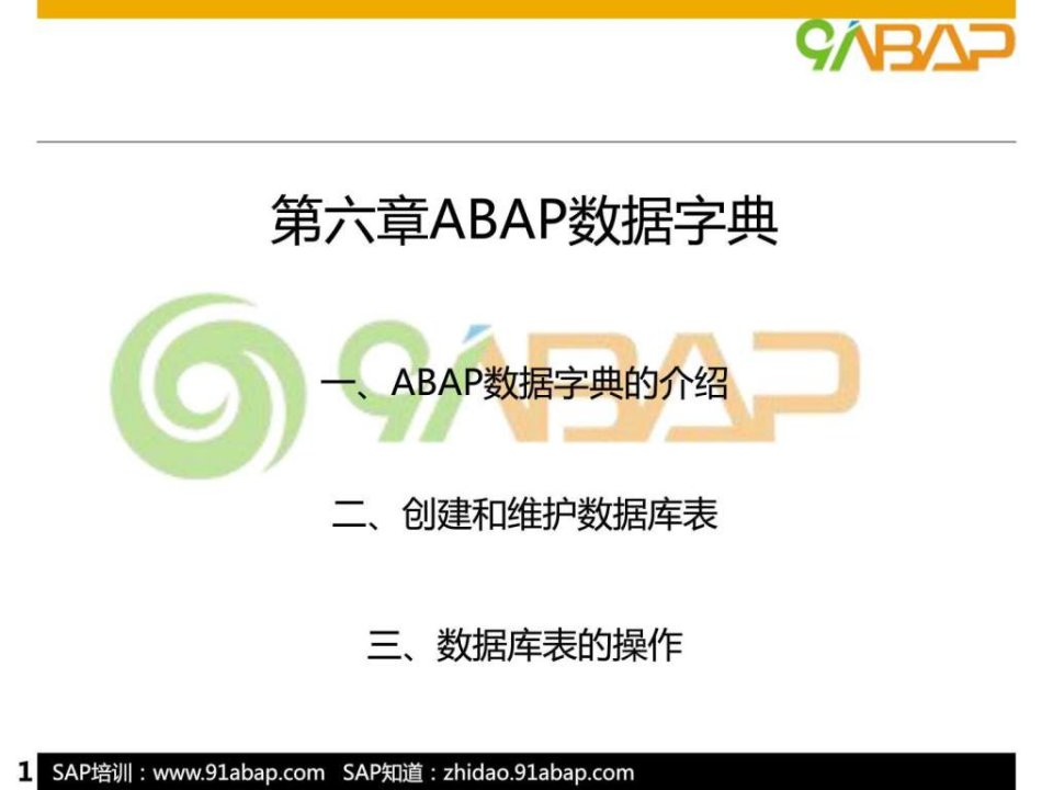 ABAP培训第六章数据字典91ABAPSAP实战中心.ppt