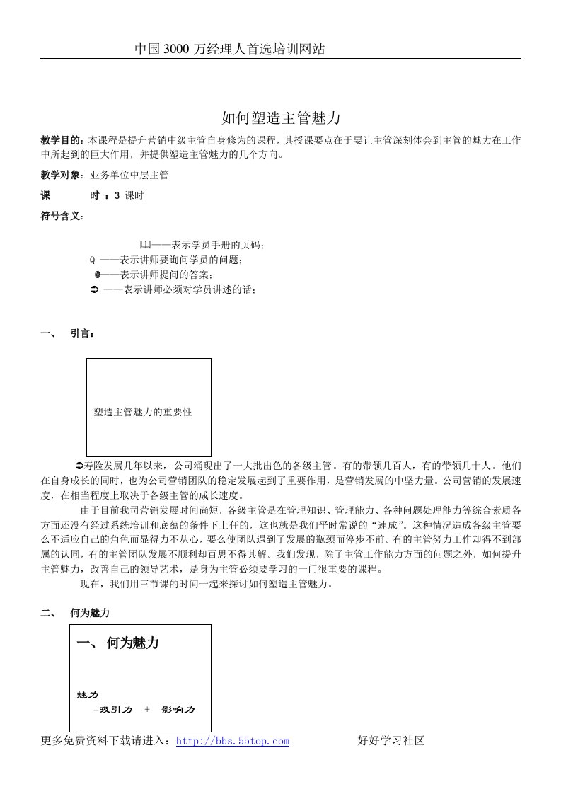 【管理精品】如何塑造主管魅力(1)