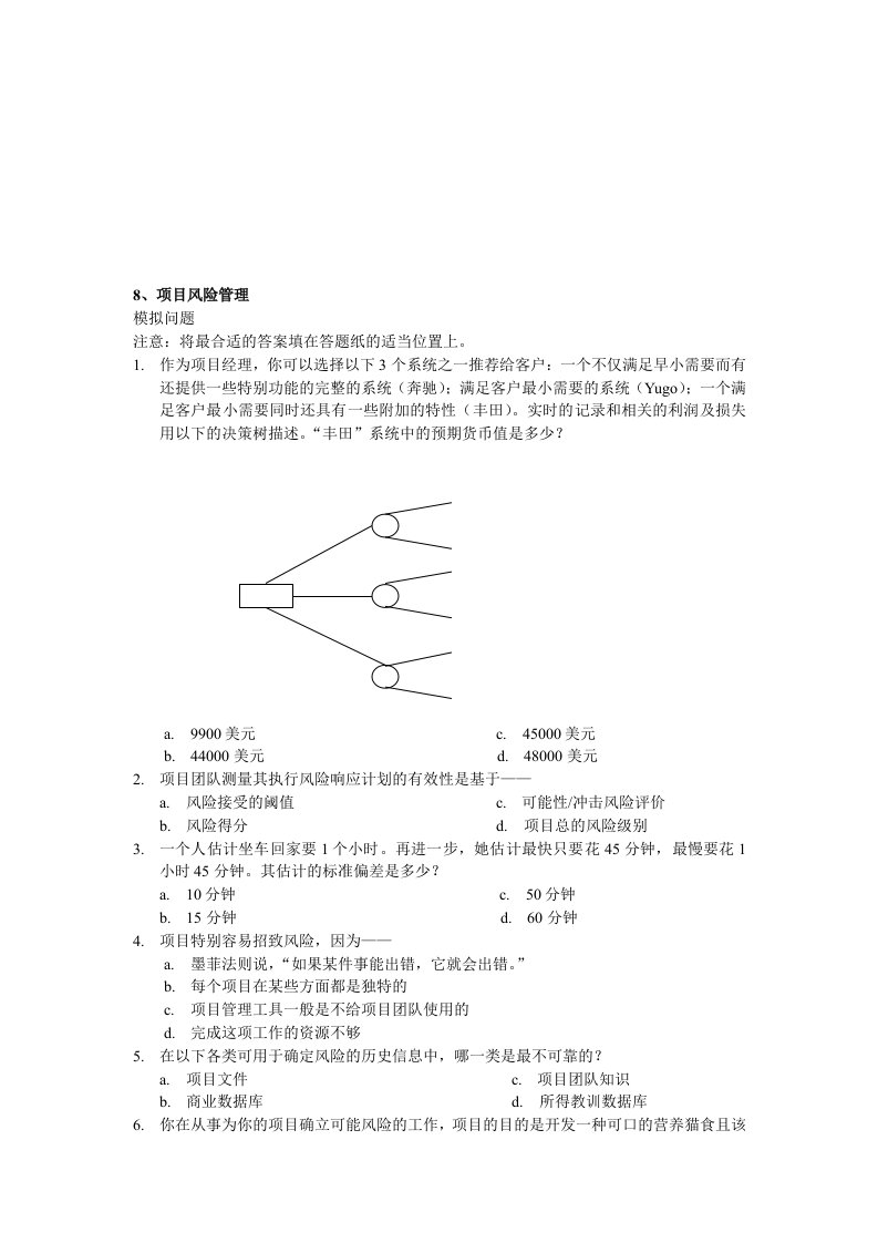 精选项目风险管理与采购管理