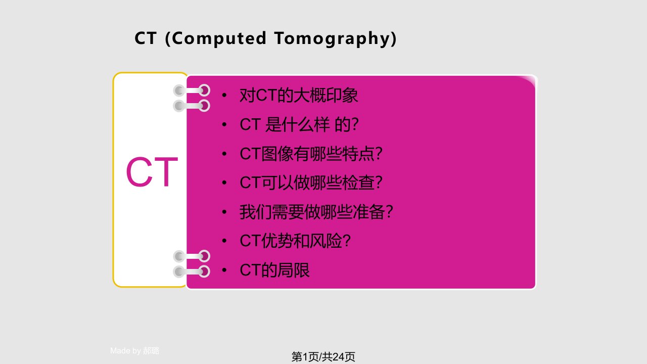 CT计算机断层PPT课件