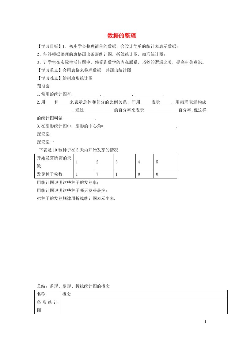 2021秋七年级数学上册第5章数据的收集与整理5.2数据的整理学案新版沪科版