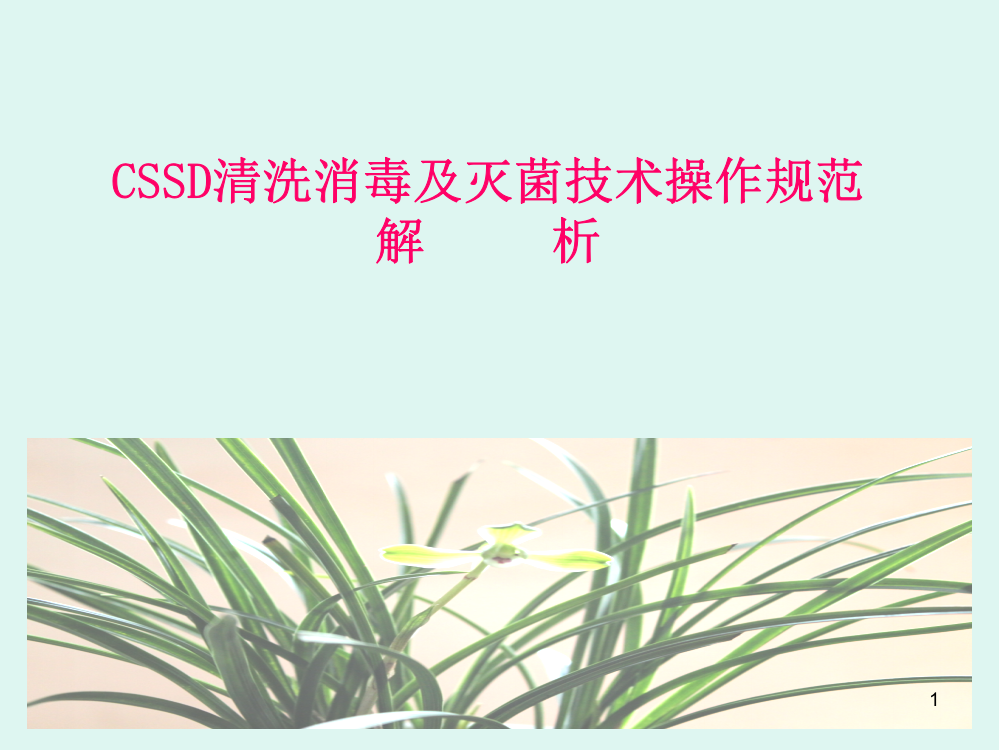 CSSD清洗消毒及灭菌技术操作规范PPT课件