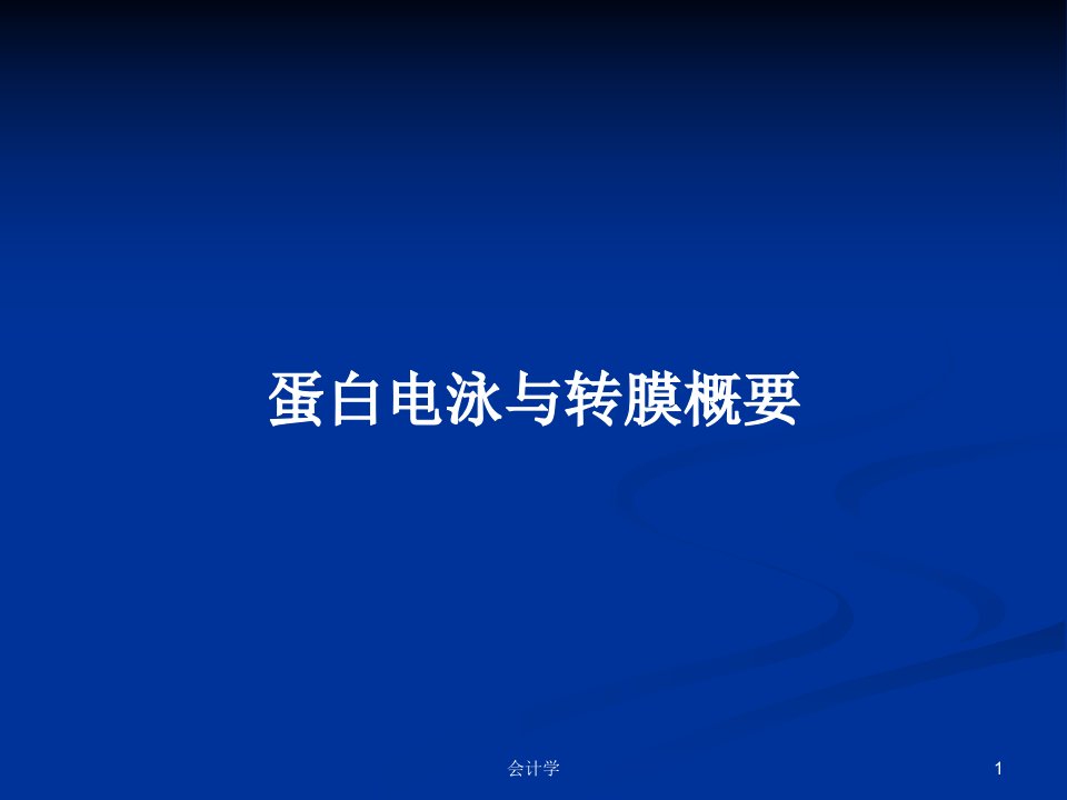 蛋白电泳与转膜概要PPT教案