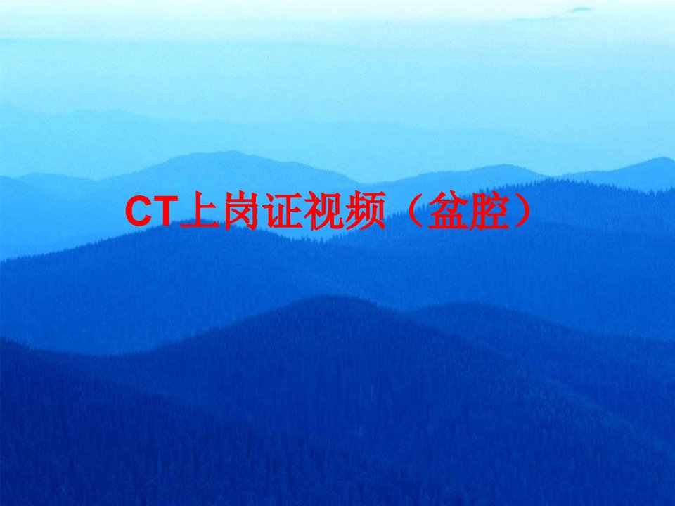 CT上岗证视频(盆腔)