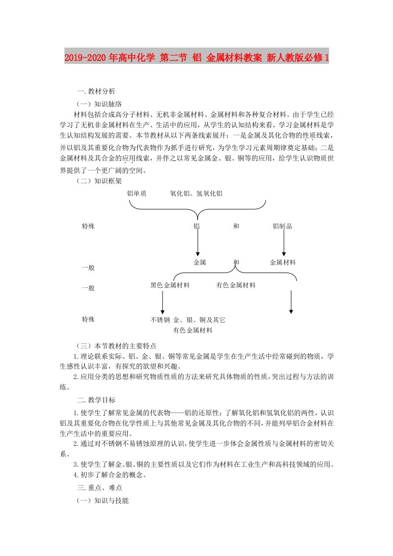 2019-2020年高中化学