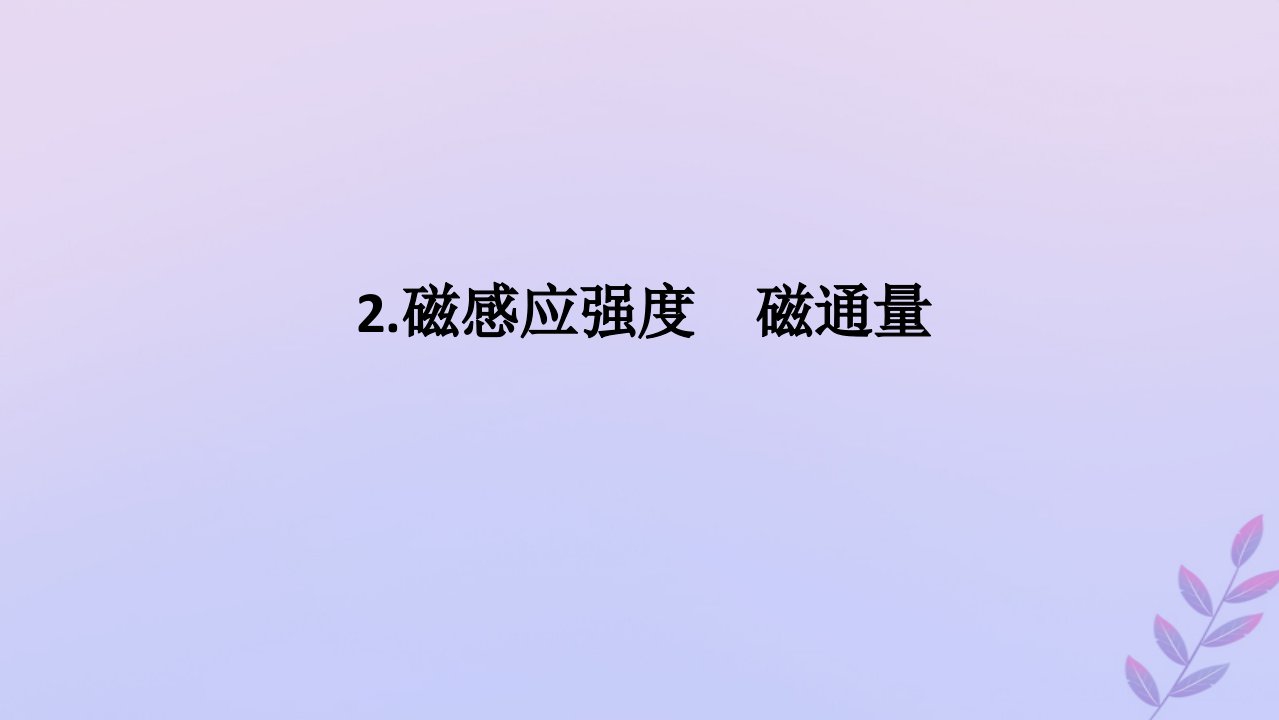 新教材2023版高中物理第十三章电磁感应与电磁波初步2.磁感应强度磁通量课件新人教版必修第三册