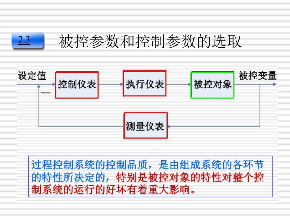 被控参数和控制参数的选取