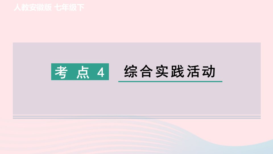 安徽专版2024春七年级语文下册专项训练一基础积累与运用考点4综合实践活动作业课件新人教版