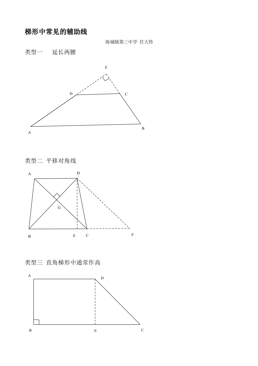 梯形的帮助线作法