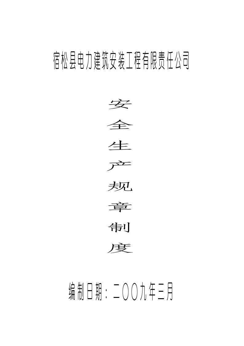 企业管理-02某电力公司安全生产规章制度