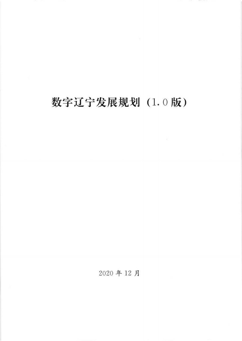 辽宁省政府-数字辽宁发展规划（1.0版）-2020.12正式版