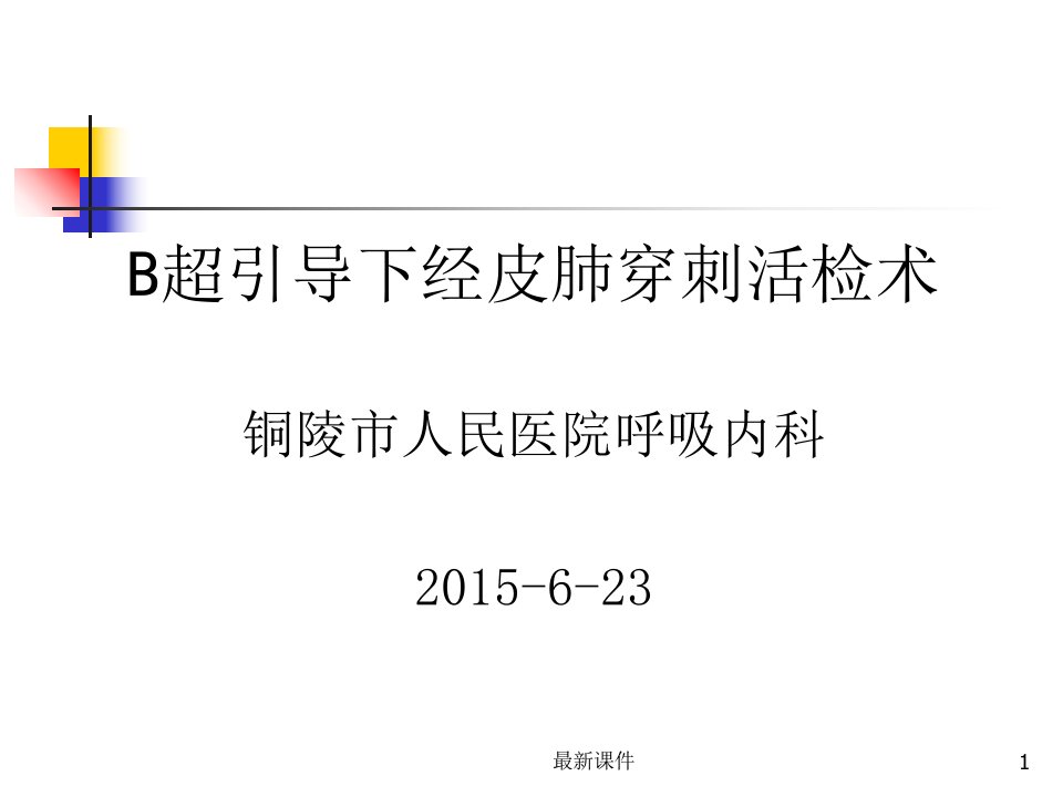 超声引导下经皮肺穿刺活检术专业课件PPT