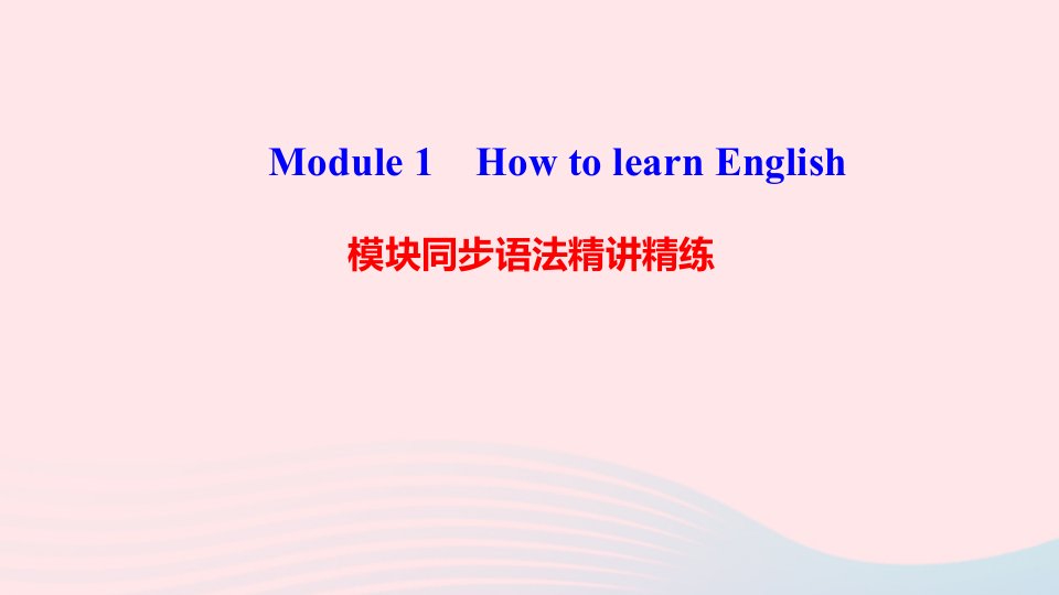 八年级英语上册Module1HowtolearnEnglish模块同步语法精讲精练课件新版外研版