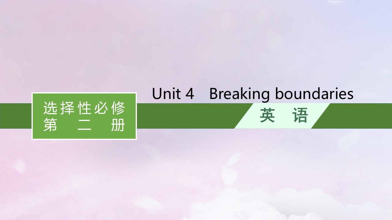 适用于新高考新教材天津专版2024届高考英语一轮总复习选择性必修第二册Unit4Breakingboundaries课件外研版