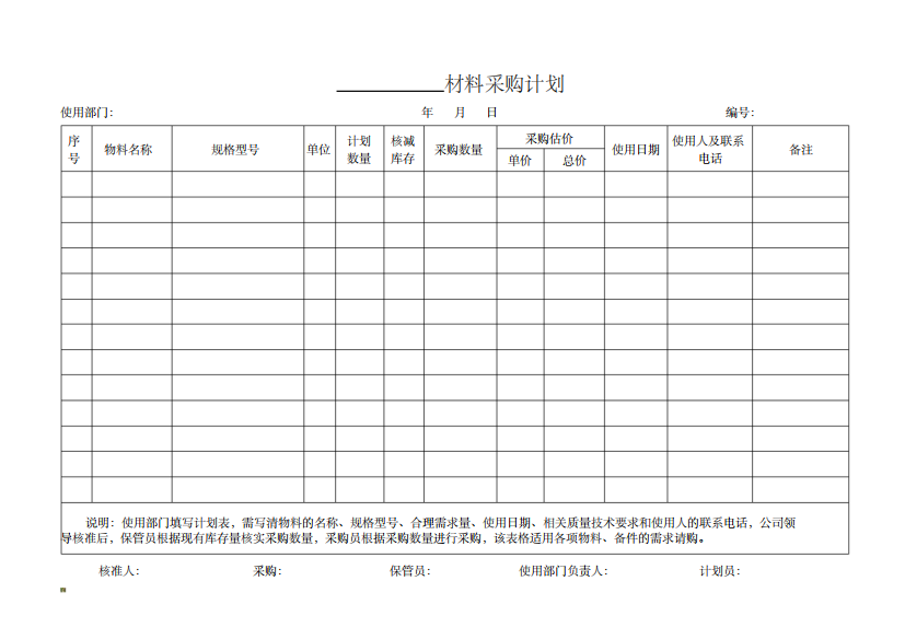 材料采购计划2101648)