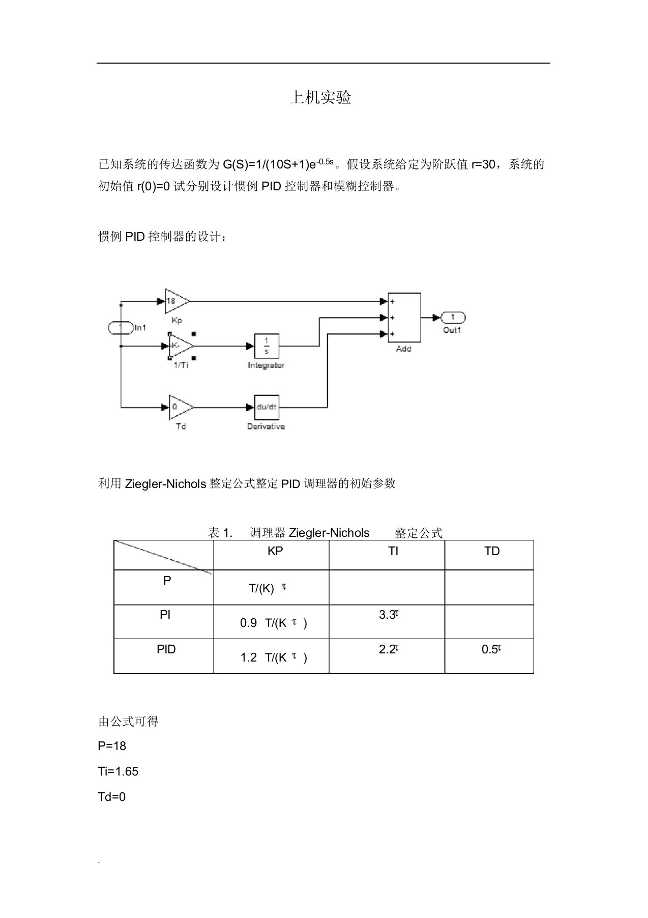 常规pid控制器与模糊控制器的比较