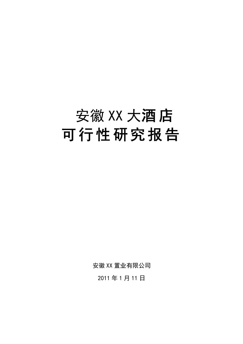 安徽某酒店可行性研究报告